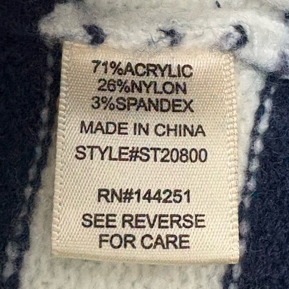 NWT Sincerely Jules Navy Cream Wide Stripe Chunky Cropped Knit Sweater | Size M - Picture 8 of 9